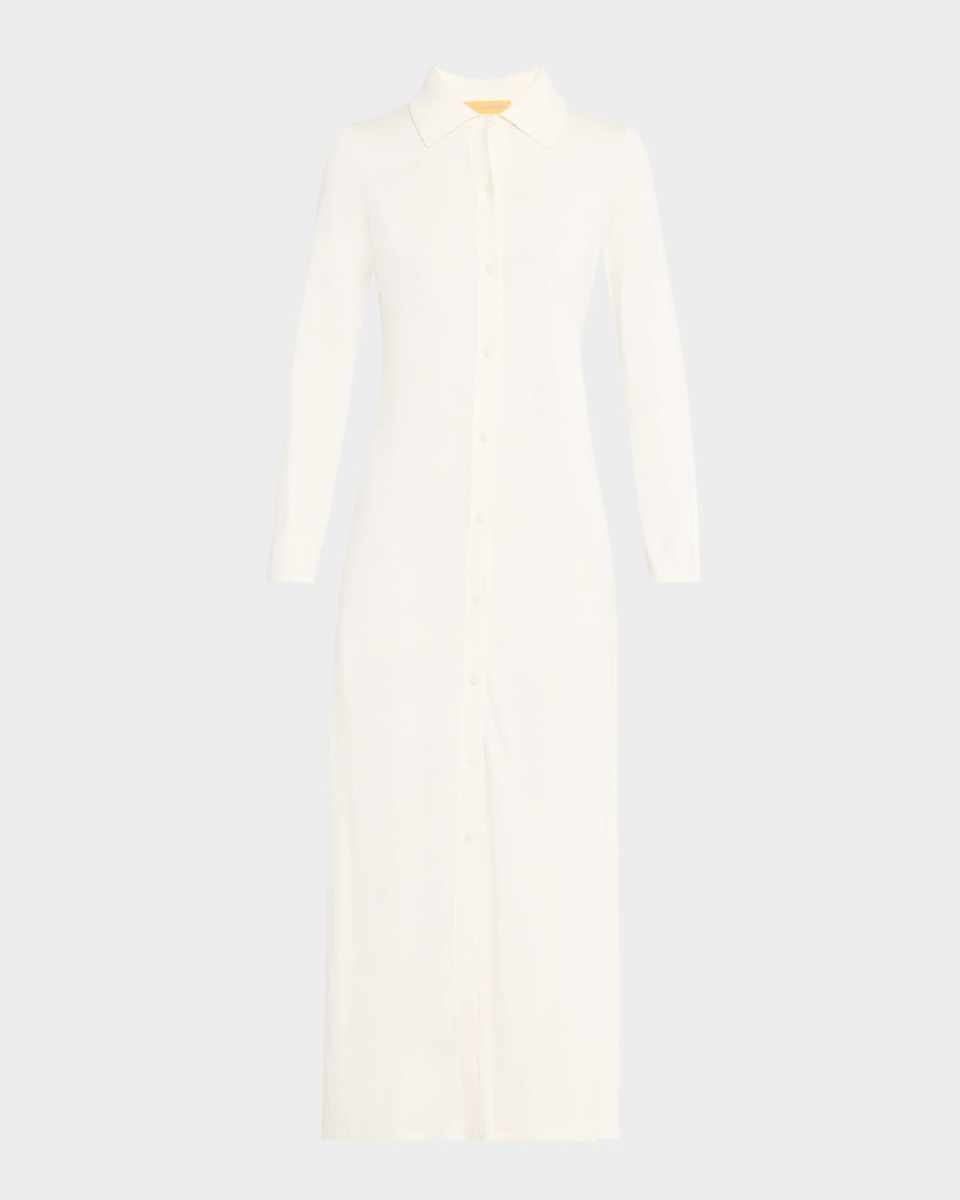 Showtime Silk-Linen Maxi Shirtdress